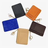 Cross-border New Arrival Korean Style Creative Zipper Coin Purse Men And Women Fashion Color Contrast Card Holder Multiple Card Slots Key Hook Wallet main image 1