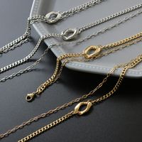 Wholesale Jewelry Double Layer Chain Titanium Steel Gold-plated Necklace Bracelet Nihaojewelry main image 1