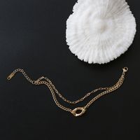 Wholesale Jewelry Double Layer Chain Titanium Steel Gold-plated Necklace Bracelet Nihaojewelry main image 3