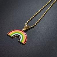 Ins Simple Japanese And Korean Harajuku Personality Net Red Earth Cool Rainbow Necklace Trendy Hip Hop Hiphop Pendant Titanium Steel Pendant main image 5