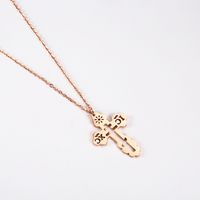 Wholesale Jewelry Hollow Cross Pendant Stainless Steel Necklace Nihaojewelry main image 3