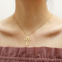 Wholesale Jewelry Hollow Cross Pendant Stainless Steel Necklace Nihaojewelry main image 5