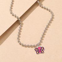 Color Matching Butterfly Pendant Bead Chain Fashion Necklace Wholesale Jewelry Nihaojewelry main image 2