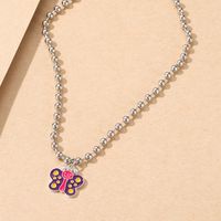 Color Matching Butterfly Pendant Bead Chain Fashion Necklace Wholesale Jewelry Nihaojewelry main image 3