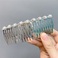 Fashion Diamond-studded Pearl Bow Hair Comb Wholesale Nihaojewelry main image 4
