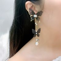 Fashion White Lace Yarn Butterfly Long Earrings Wholesale Nihaojewelry main image 4