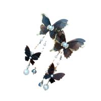 Fashion White Lace Yarn Butterfly Long Earrings Wholesale Nihaojewelry main image 6