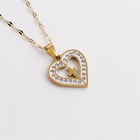 Wholesale Jewelry Heart-shaped Shell Cross Pendant Stainless Steel Necklace Nihaojewelry main image 3