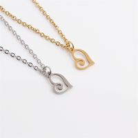 Titanium Steel Love Necklace Women's Cross-border European And American Fashion Short Necklace Mini Heart-shaped Pendant Stainless Steel Necklace main image 2