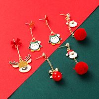 Los Pendientes Colgantes Del Alce Del Pingüino De La Bola Del Pelo De Santa De La Serie De La Navidad Venden Al Por Mayor Nihaojewelry main image 2