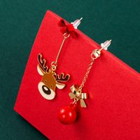 Christmas Series Santa Hair Ball Penguin Elk Pendant Earrings Wholesale Nihaojewelry main image 3