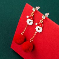 Christmas Series Santa Hair Ball Penguin Elk Pendant Earrings Wholesale Nihaojewelry main image 4