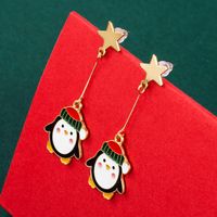 Christmas Series Santa Hair Ball Penguin Elk Pendant Earrings Wholesale Nihaojewelry main image 5