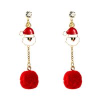 Christmas Series Santa Hair Ball Penguin Elk Pendant Earrings Wholesale Nihaojewelry main image 6