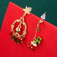 Christmas Series Gift Ring Tree Asymmetrical Ear Hook Wholesale Nihaojewelry main image 1