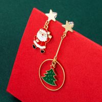 Anneau Cadeau Série De Noël Arbre Crochet D&#39;oreille Asymétrique En Gros Nihaojewelry main image 4