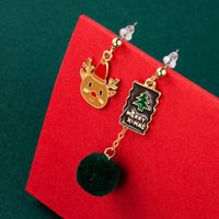 Christmas Series Gift Ring Tree Asymmetrical Ear Hook Wholesale Nihaojewelry main image 5