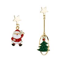 Christmas Series Gift Ring Tree Asymmetrical Ear Hook Wholesale Nihaojewelry main image 6