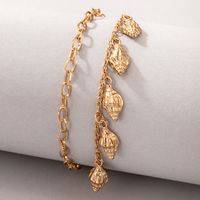 Goldene Quaste Muschel Muschel Goldenes Fußkettchen 2-teiliges Set Großhandel Nihaojewelry sku image 1