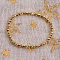 New Korean Copper Plated Real Gold Elastic Round Beads Bracelet Wholesale Nihaojewelry main image 3