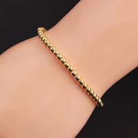 New Korean Copper Plated Real Gold Elastic Round Beads Bracelet Wholesale Nihaojewelry main image 5