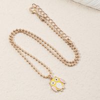 Wholesale Jewelry Cute Color Dripping Oil Owl Pendant Necklace Nihaojewelry main image 3