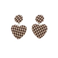 Fashion Fabric Houndstooth Heart-shape Earrings Wholesale Nihaojewelry main image 6