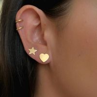 Simple Heart Star Circle Stud Earring Set Wholesale Nihaojewelry main image 1
