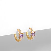 Fashion C Shape Plating Alloy Artificial Gemstones Earrings main image 2
