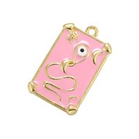 Colorful Oil Necklace Rectangular Drop Oil Eye Pendant Diy Tag European And American Ornament Accessories Vd980 sku image 2