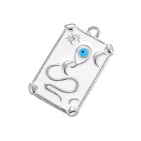 Colorful Oil Necklace Rectangular Drop Oil Eye Pendant Diy Tag European And American Ornament Accessories Vd980 sku image 7
