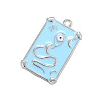 Colorful Oil Necklace Rectangular Drop Oil Eye Pendant Diy Tag European And American Ornament Accessories Vd980 sku image 9