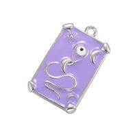 Colorful Oil Necklace Rectangular Drop Oil Eye Pendant Diy Tag European And American Ornament Accessories Vd980 sku image 11
