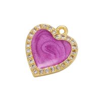 Micro-inlaid Zircon Heart-shaped Oil Drop Copper Pendant Wholesale Nihaojewelry sku image 1