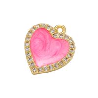 Micro-inlaid Zircon Heart-shaped Oil Drop Copper Pendant Wholesale Nihaojewelry sku image 2