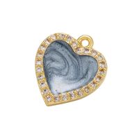 Micro-inlaid Zircon Heart-shaped Oil Drop Copper Pendant Wholesale Nihaojewelry sku image 3