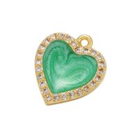 Micro-inlaid Zircon Heart-shaped Oil Drop Copper Pendant Wholesale Nihaojewelry sku image 4