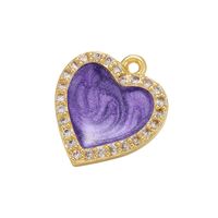 Micro-inlaid Zircon Heart-shaped Oil Drop Copper Pendant Wholesale Nihaojewelry sku image 5
