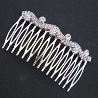 Fashion Diamond-studded Pearl Bow Hair Comb Wholesale Nihaojewelry sku image 2