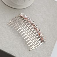Fashion Diamond-studded Pearl Bow Hair Comb Wholesale Nihaojewelry sku image 4