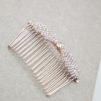 Fashion Diamond-studded Pearl Bow Hair Comb Wholesale Nihaojewelry sku image 5