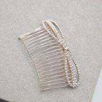 Fashion Diamond-studded Pearl Bow Hair Comb Wholesale Nihaojewelry sku image 6