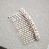 Fashion Diamond-studded Pearl Bow Hair Comb Wholesale Nihaojewelry sku image 7
