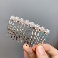 Fashion Diamond-studded Pearl Bow Hair Comb Wholesale Nihaojewelry sku image 10