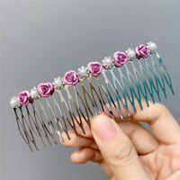 Fashion Diamond-studded Pearl Bow Hair Comb Wholesale Nihaojewelry sku image 12