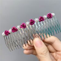 Fashion Diamond-studded Pearl Bow Hair Comb Wholesale Nihaojewelry sku image 13