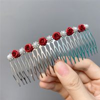 Fashion Diamond-studded Pearl Bow Hair Comb Wholesale Nihaojewelry sku image 15