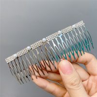 Fashion Diamond-studded Pearl Bow Hair Comb Wholesale Nihaojewelry sku image 17