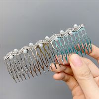 Fashion Diamond-studded Pearl Bow Hair Comb Wholesale Nihaojewelry sku image 20