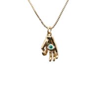 Wholesale Jewelry Eye Palm Geometry Pendant Copper Necklace Nihaojewelry sku image 3